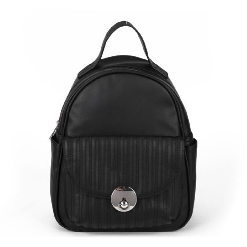 Zipper Closure PU Leather Backpack